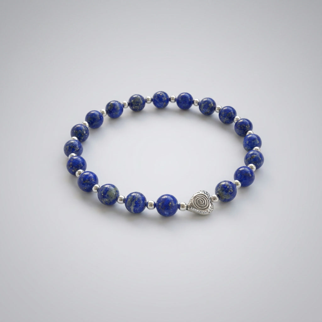 Spiral Heart 6mm Crystal Bracelet | Heart-Centered Energy Bracelet | Harmysoul