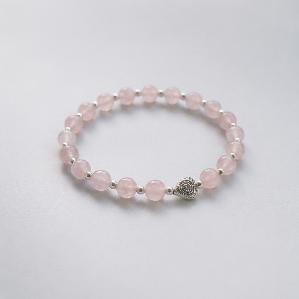 Spiral Heart 6mm Crystal Bracelet | Heart-Centered Energy Bracelet | Harmysoul