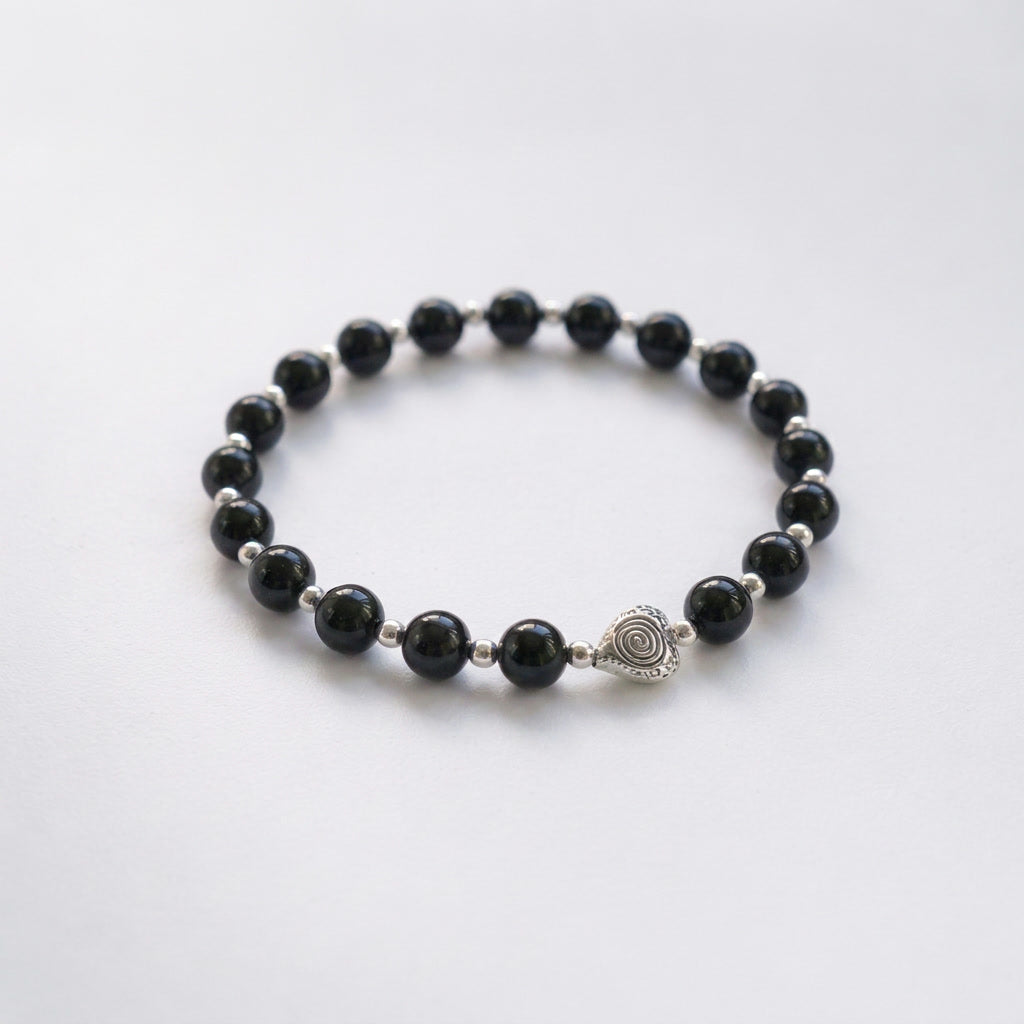 Spiral Heart 6mm Crystal Bracelet | Heart-Centered Energy Bracelet | Harmysoul