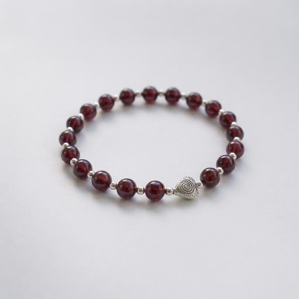 Spiral Heart 6mm Crystal Bracelet | Heart-Centered Energy Bracelet | Harmysoul