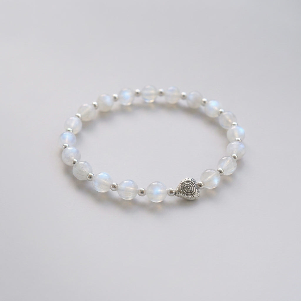 Spiral Heart 6mm Crystal Bracelet | Heart-Centered Energy Bracelet | Harmysoul