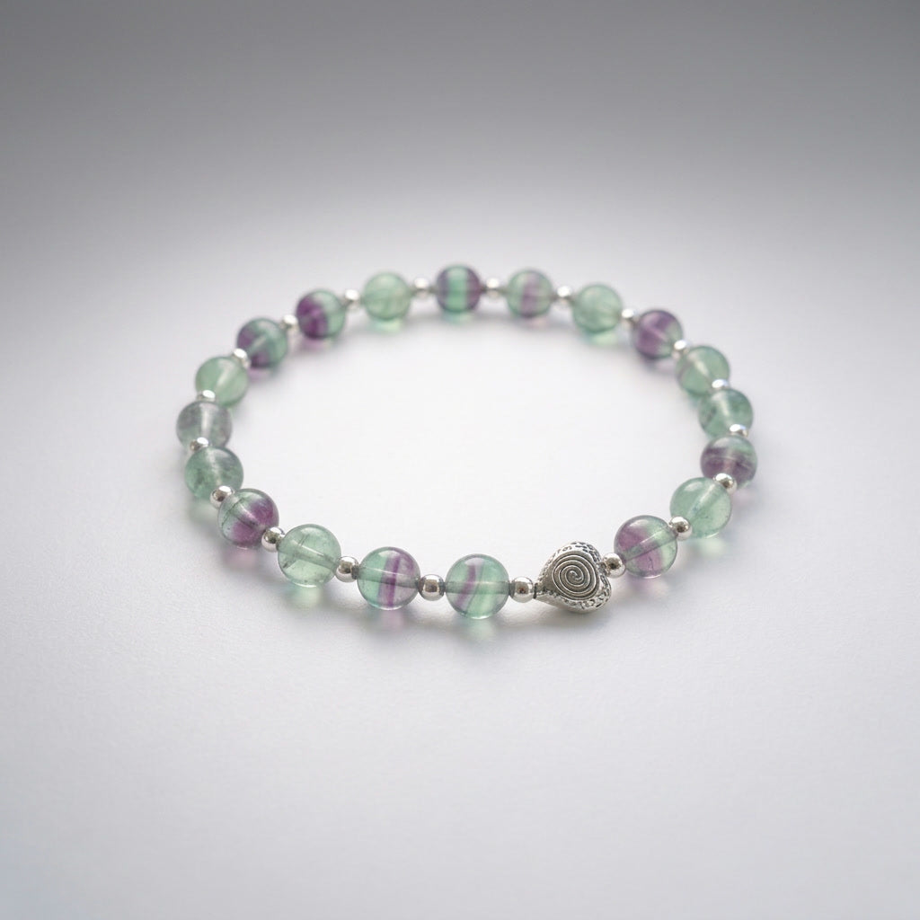 Spiral Heart 6mm Crystal Bracelet | Heart-Centered Energy Bracelet | Harmysoul