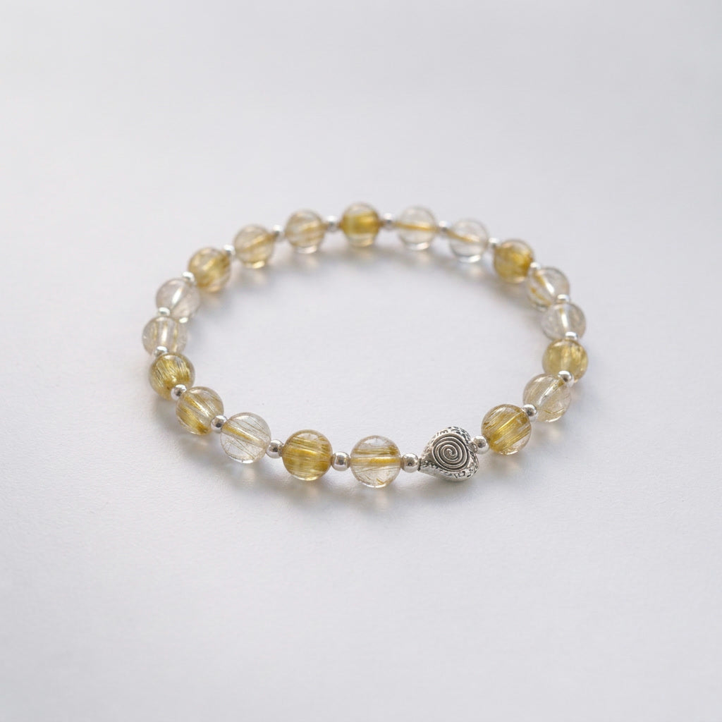 Spiral Heart 6mm Crystal Bracelet | Heart-Centered Energy Bracelet | Harmysoul