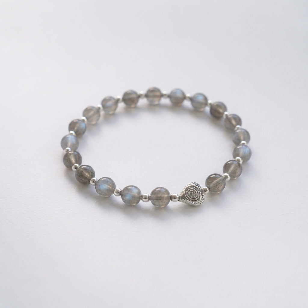 Spiral Heart 6mm Crystal Bracelet | Heart-Centered Energy Bracelet | Harmysoul