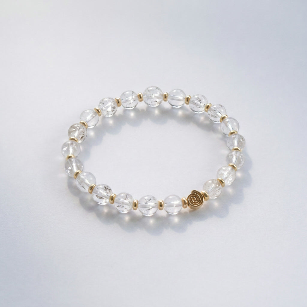 Spiral Origin 6mm Crystal Bracelet | Minimal Spiritual Bracelet | Harmysoul