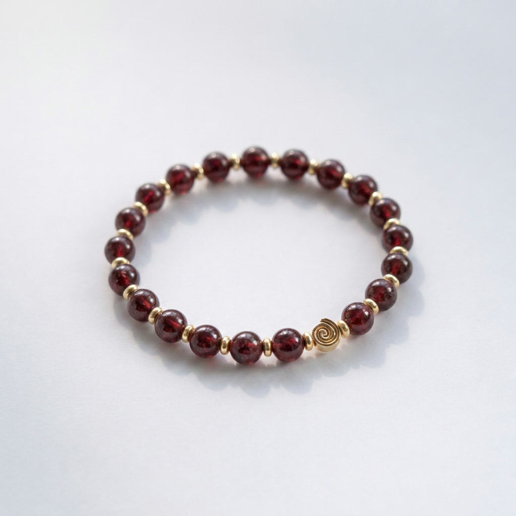 Spiral Origin 6mm Crystal Bracelet | Minimal Spiritual Bracelet | Harmysoul