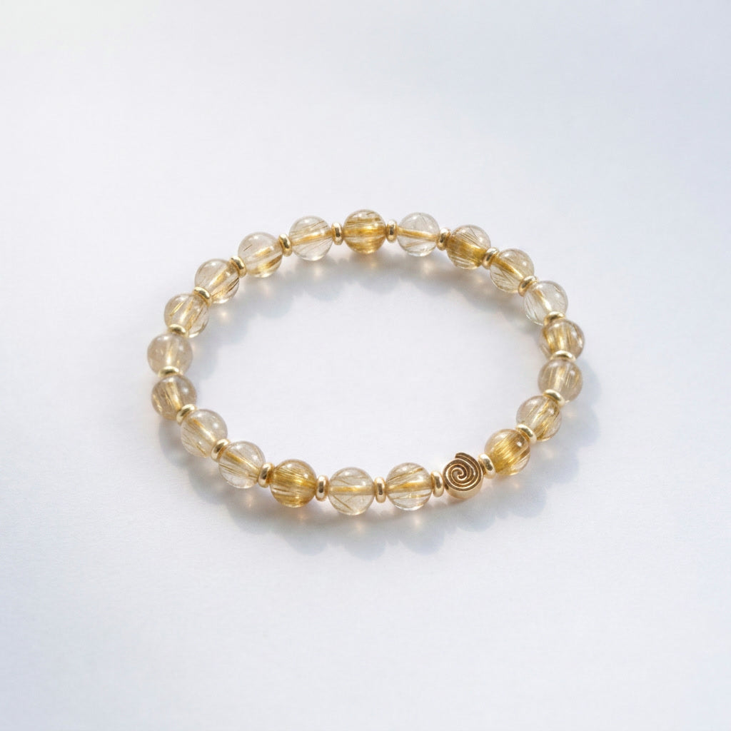 Spiral Origin 6mm Crystal Bracelet | Minimal Spiritual Bracelet | Harmysoul