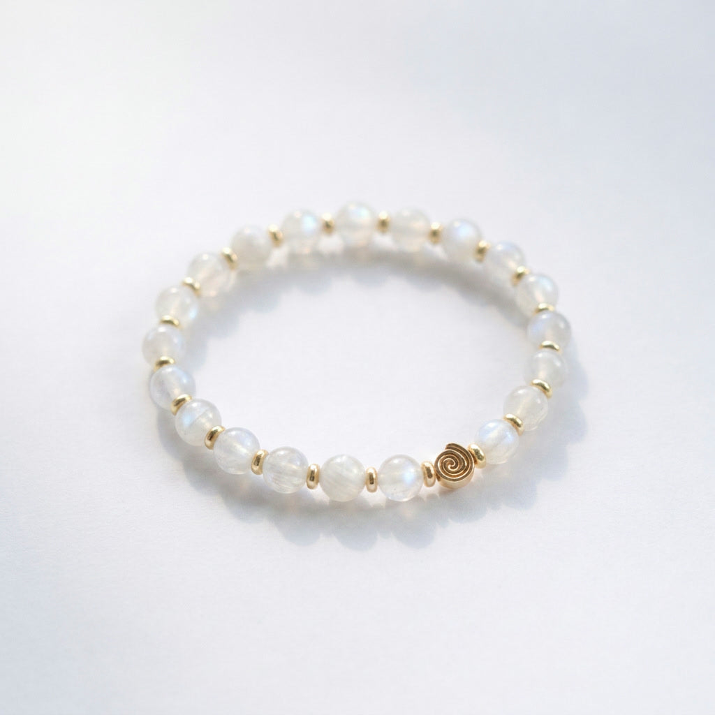 Spiral Origin 6mm Crystal Bracelet | Minimal Spiritual Bracelet | Harmysoul