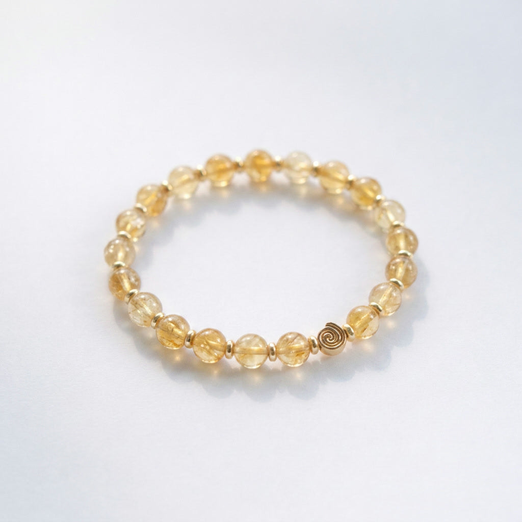 Spiral Origin 6mm Crystal Bracelet | Minimal Spiritual Bracelet | Harmysoul