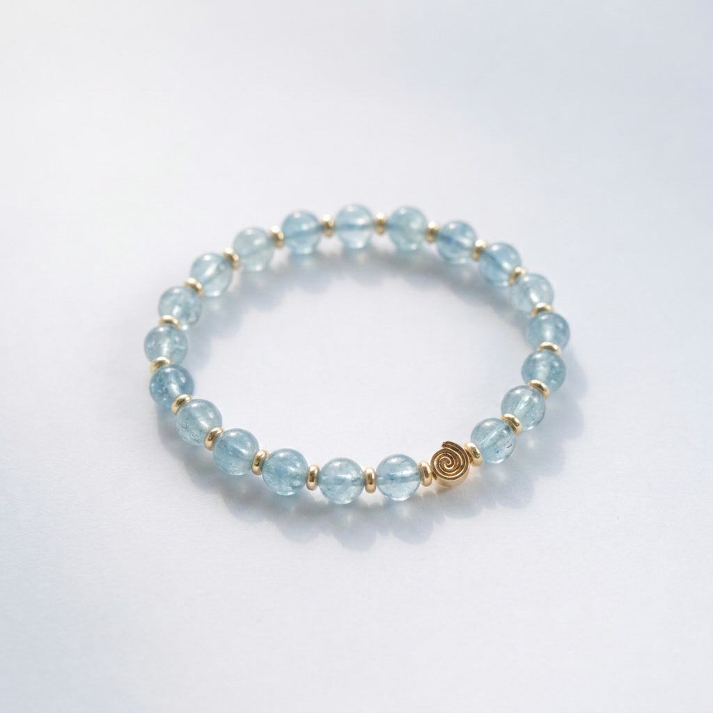 Spiral Origin 6mm Crystal Bracelet | Minimal Spiritual Bracelet | Harmysoul