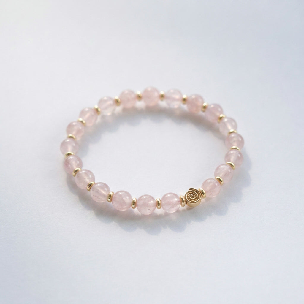 Spiral Origin 6mm Crystal Bracelet | Minimal Spiritual Bracelet | Harmysoul