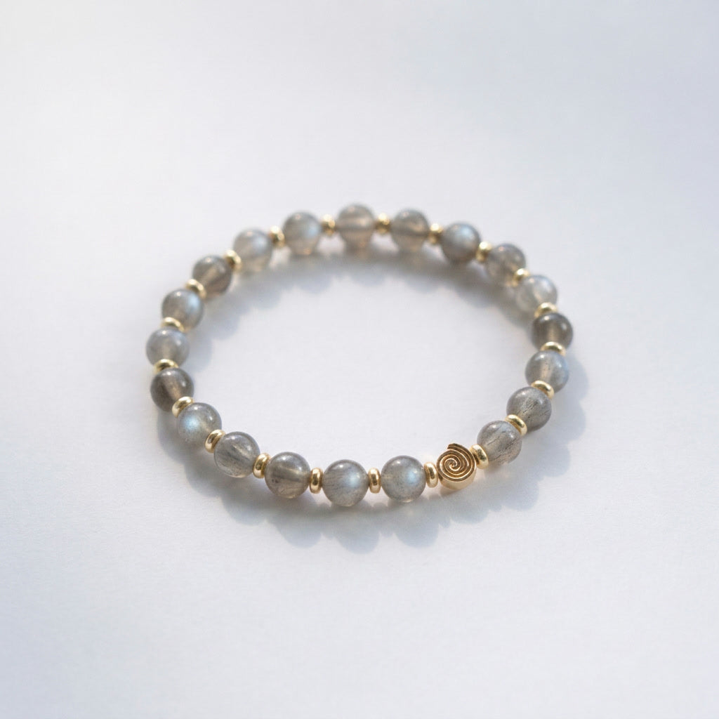 Spiral Origin 6mm Crystal Bracelet | Minimal Spiritual Bracelet | Harmysoul