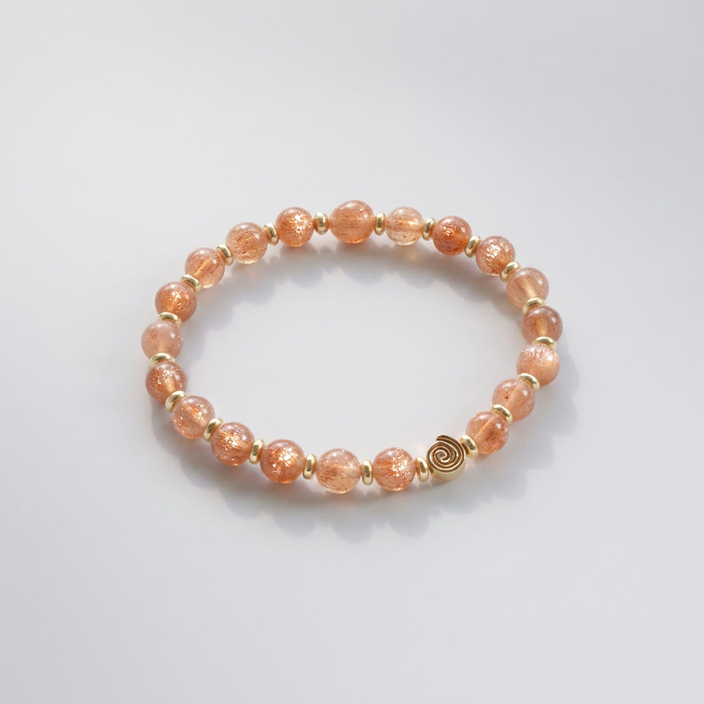 Spiral Origin 6mm Crystal Bracelet | Minimal Spiritual Bracelet | Harmysoul