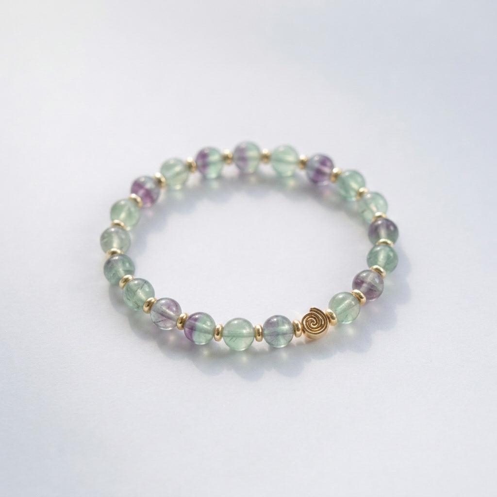 Spiral Origin 6mm Crystal Bracelet | Minimal Spiritual Bracelet | Harmysoul
