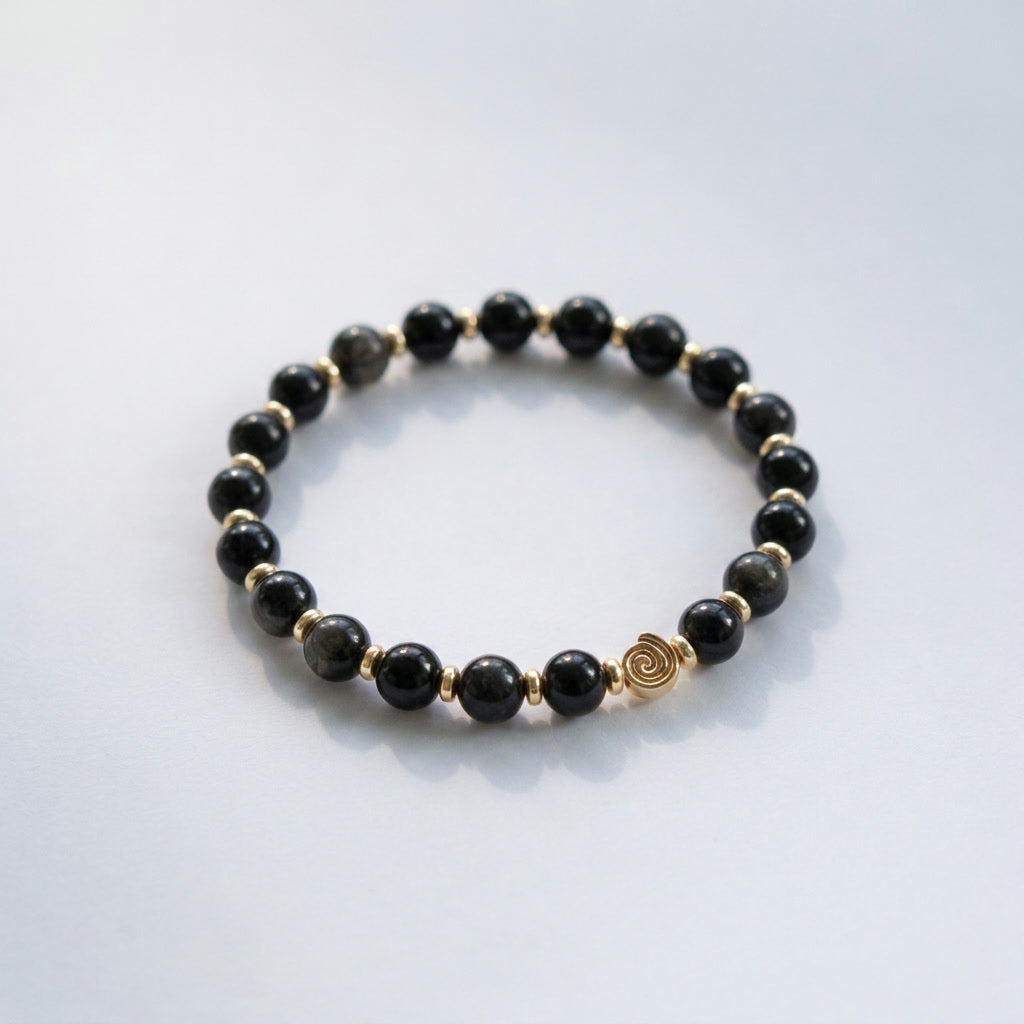Spiral Origin 6mm Crystal Bracelet | Minimal Spiritual Bracelet | Harmysoul