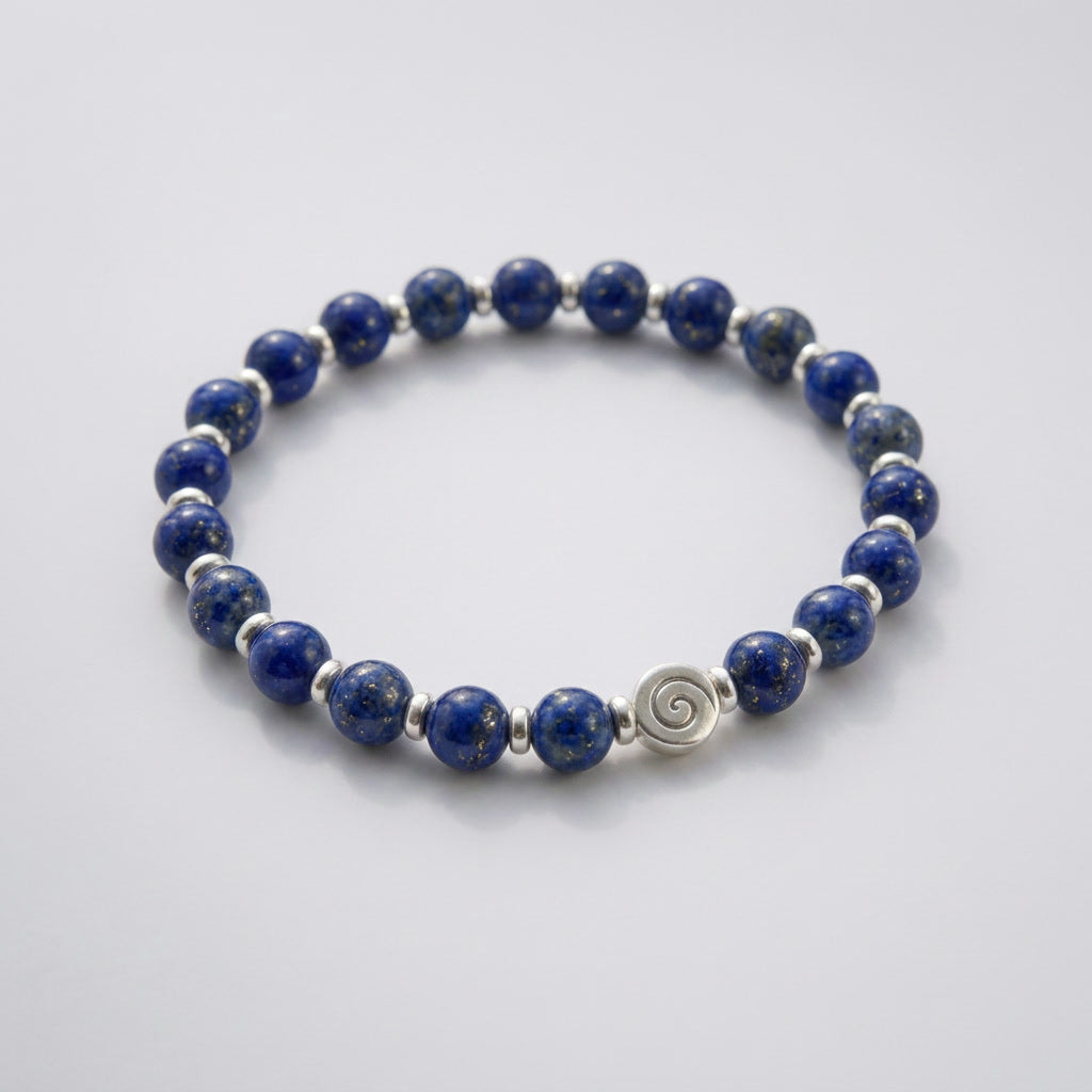 Spiral Origin Silver Edition 6mm Crystal Bracelet | Mindful Everyday Bracelet | Harmysoul