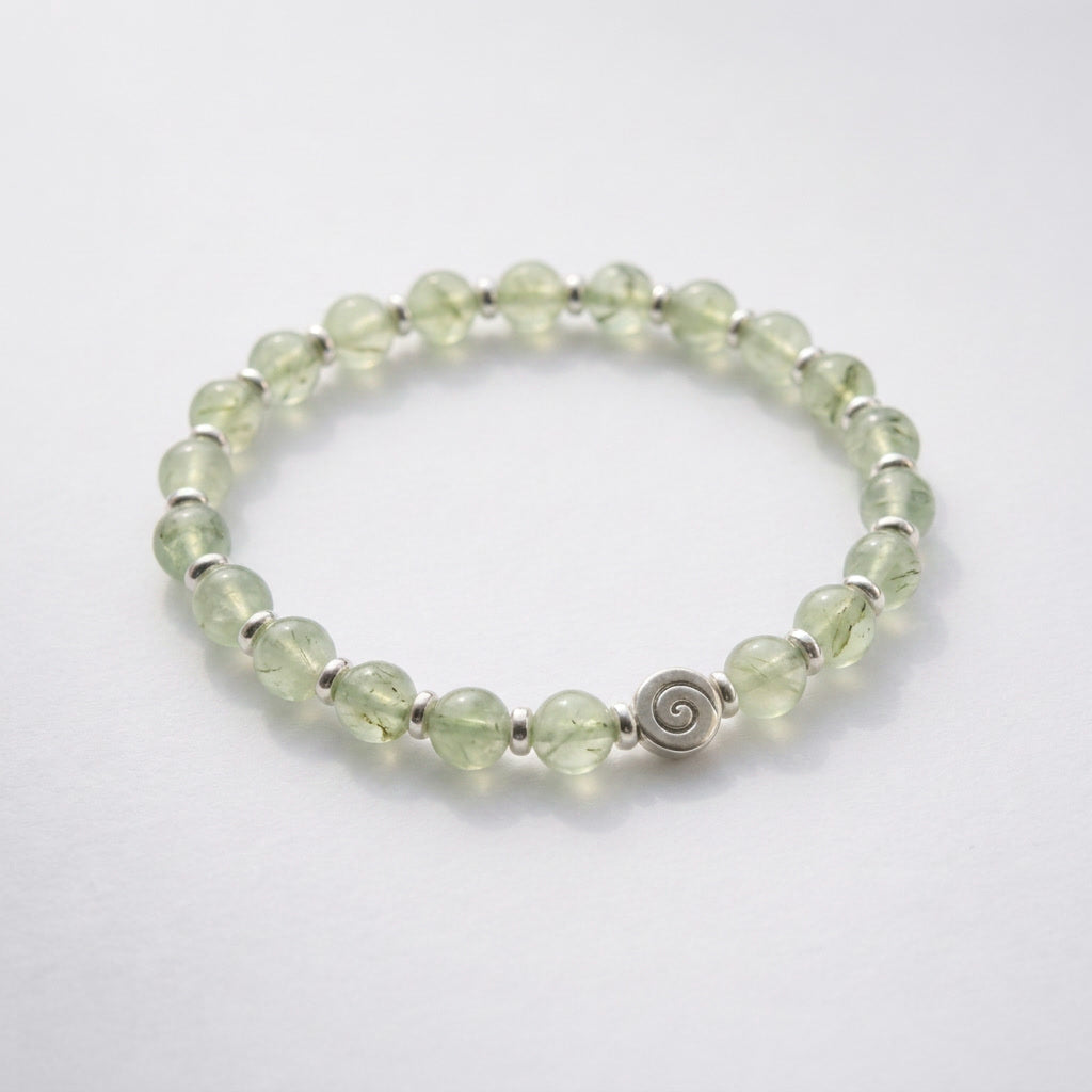 Spiral Origin Silver Edition 6mm Crystal Bracelet | Mindful Everyday Bracelet | Harmysoul