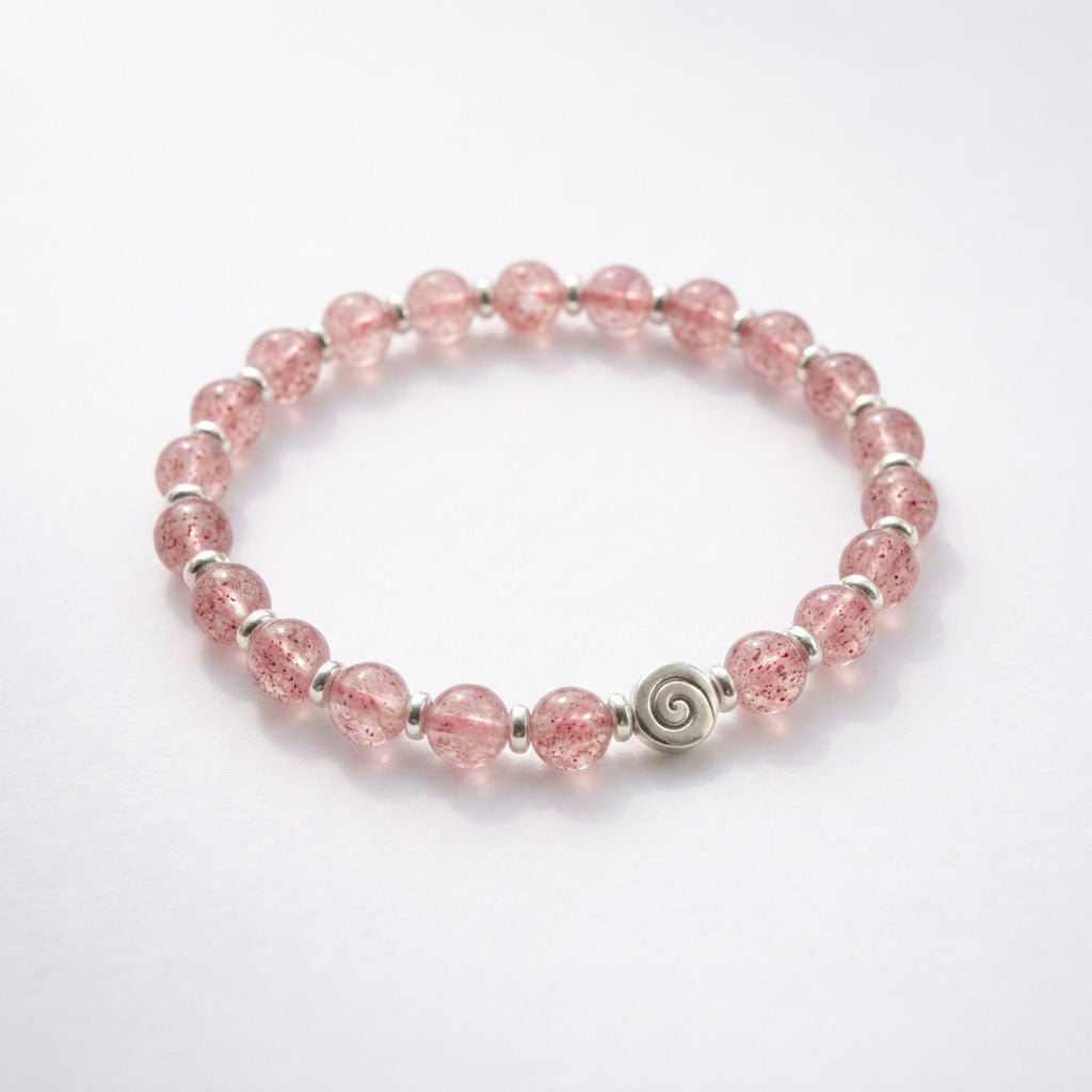 Spiral Origin Silver Edition 6mm Crystal Bracelet | Mindful Everyday Bracelet | Harmysoul