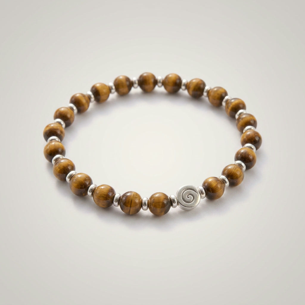Spiral Origin Silver Edition 6mm Crystal Bracelet | Mindful Everyday Bracelet | Harmysoul