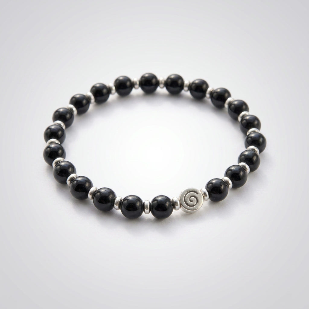 Spiral Origin Silver Edition 6mm Crystal Bracelet | Mindful Everyday Bracelet | Harmysoul