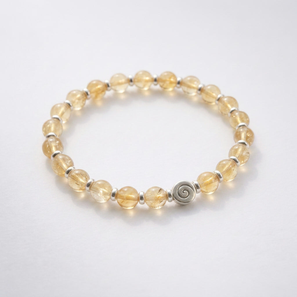 Spiral Origin Silver Edition 6mm Crystal Bracelet | Mindful Everyday Bracelet | Harmysoul