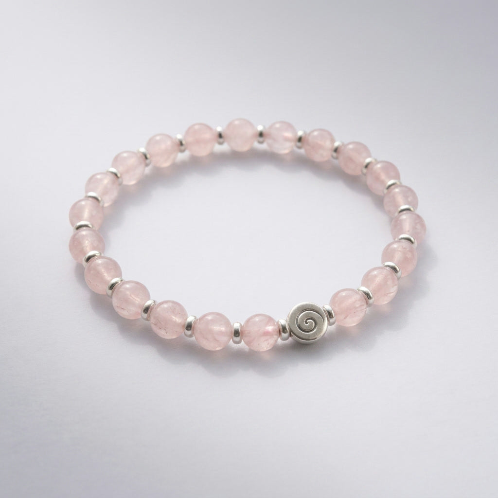 Spiral Origin Silver Edition 6mm Crystal Bracelet | Mindful Everyday Bracelet | Harmysoul