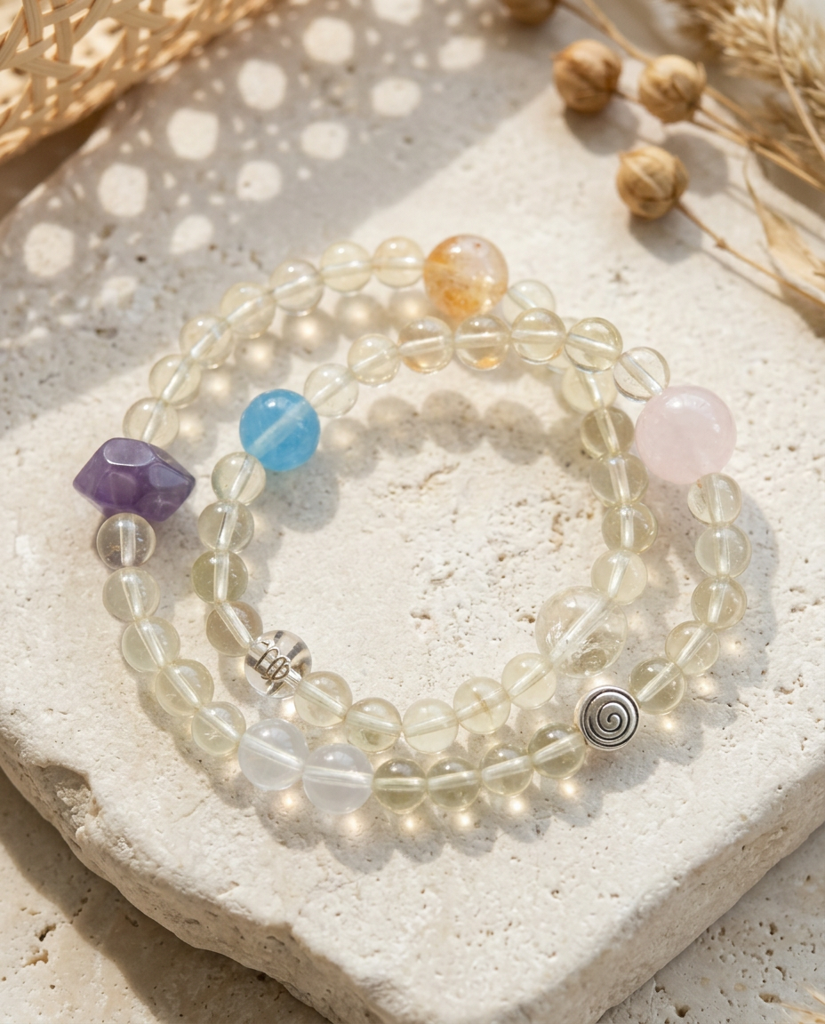 ♍ Virgo · Clarity & Grounding Double Layer Bracelet