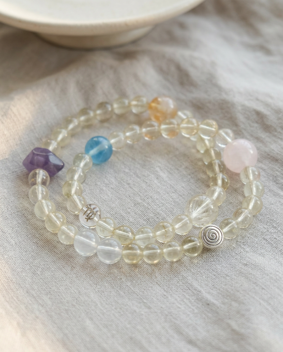 ♍ Virgo · Clarity & Grounding Double Layer Bracelet