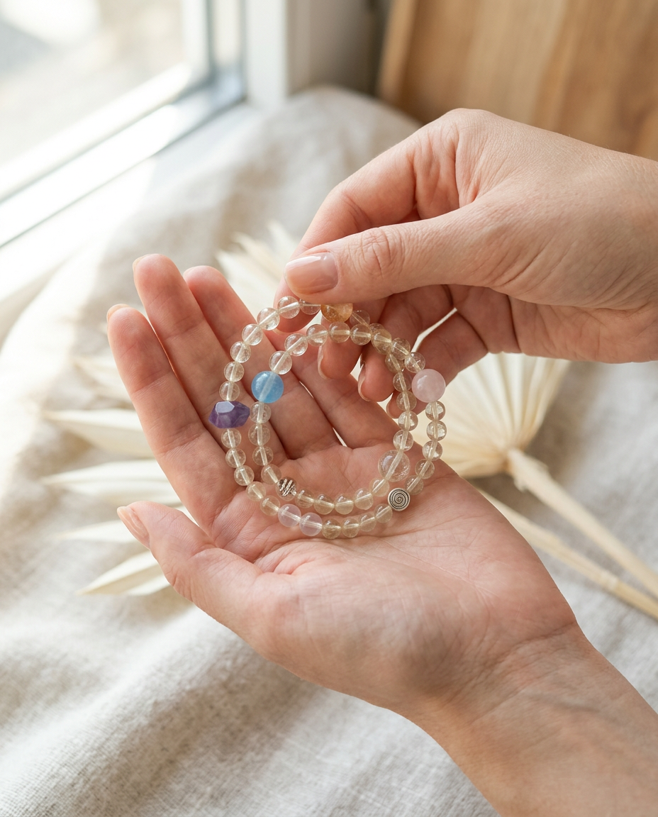 ♍ Virgo · Clarity & Grounding Double Layer Bracelet