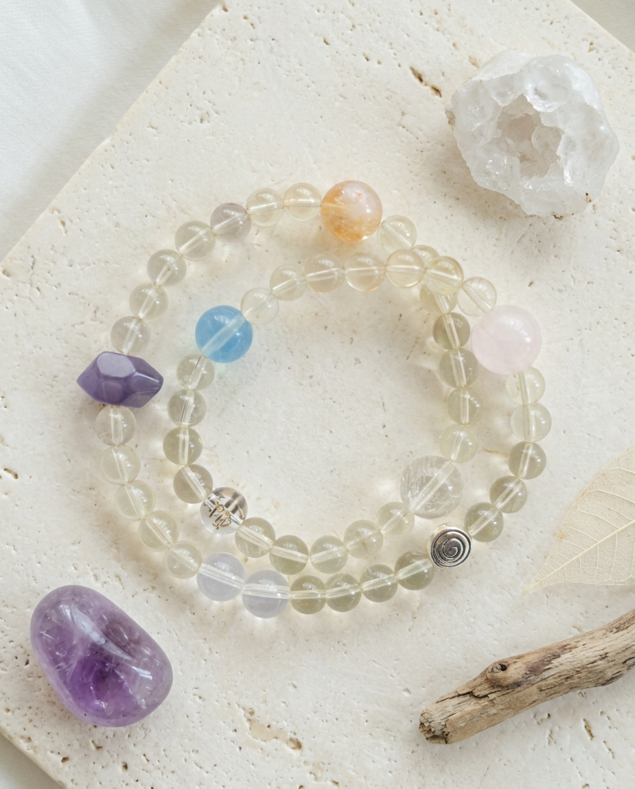 ♍ Virgo · Clarity & Grounding Double Layer Bracelet