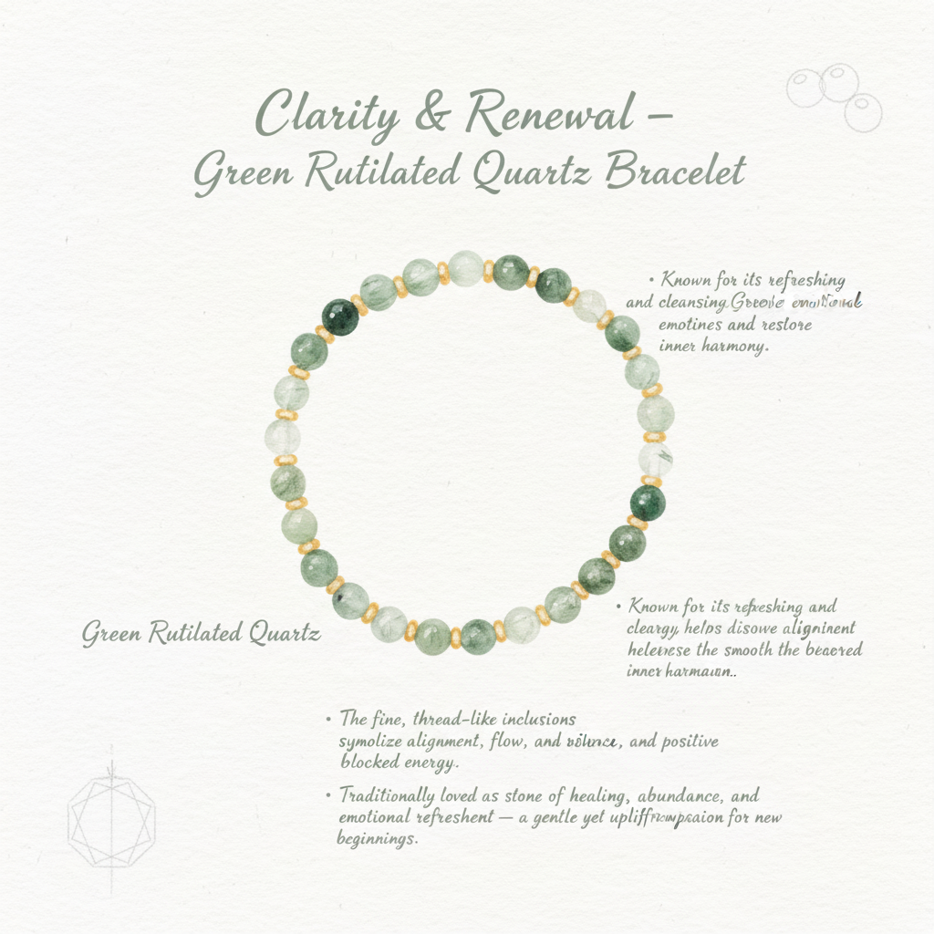 Clarity & Renewal – Green Rutilated Quartz Bracelet