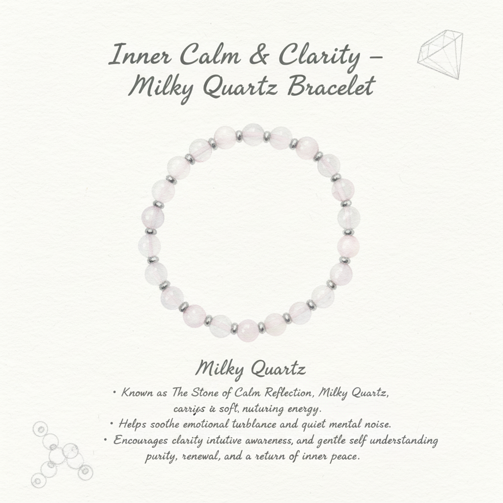 Inner Calm & Clarity – Milky Quartz Bracelet