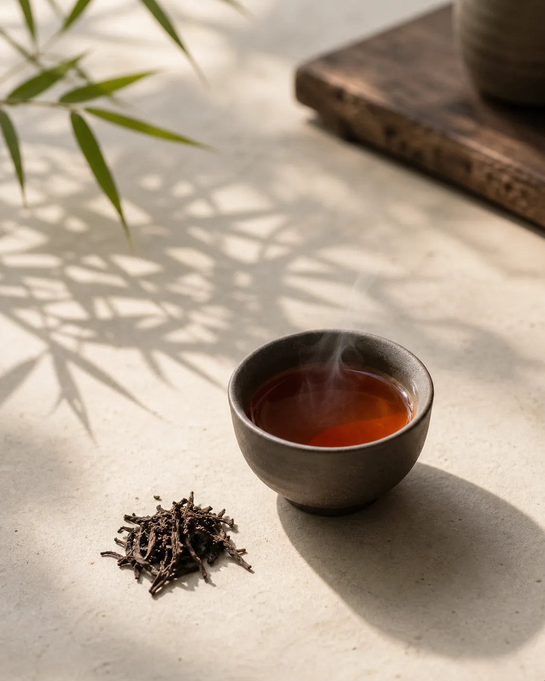 Aged Liu Bao in a Chinese tea atmosphere