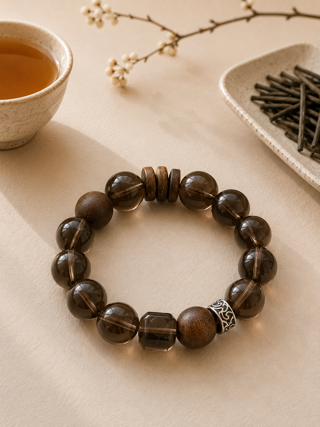 Aged Shou Mei tea-inspired ritual bracelet