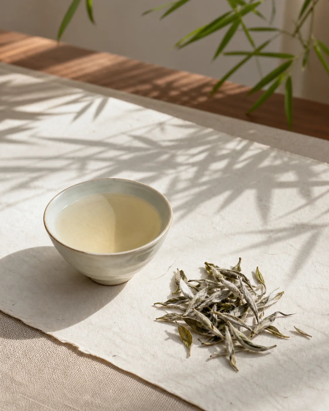 Clear White Tea in a Chinese tea atmosphere