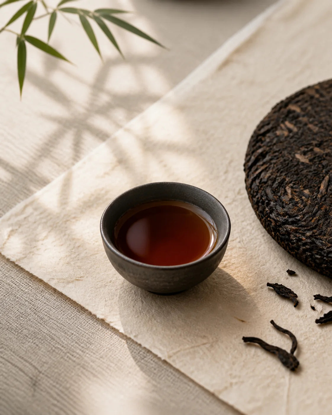 Ink Pu’er in a Chinese tea atmosphere