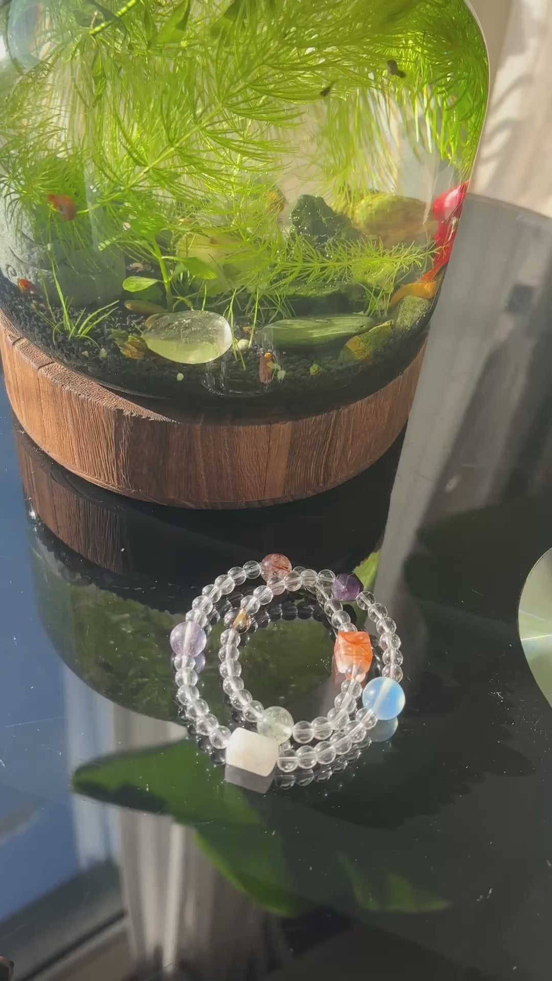 Rainbow Healer – Smoky Quartz, Amethyst, Aquamarine & Phantom Quartz Bracelet